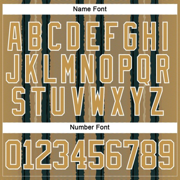 Custom Old Gold Green Black-White Stripe Hockey Lace Neck Jersey