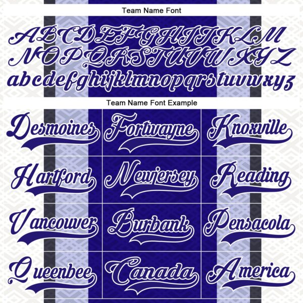 Custom Dark Purple Black-White Stripe Hockey Lace Neck Jersey