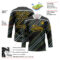 Custom Black Gold-White Stripe Hockey Lace Neck Jersey