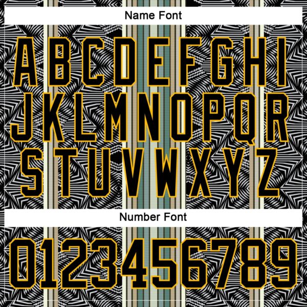 Custom Black Blue Gold-White Stripe Hockey Lace Neck Jersey