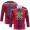 Custom Red Royal Black Gold-White Stripe Hockey Lace Neck Jersey
