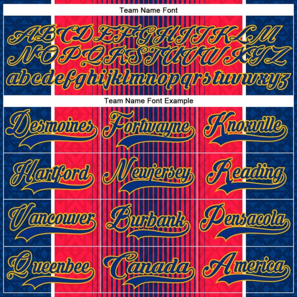 Custom Red Royal Black Gold-White Stripe Hockey Lace Neck Jersey