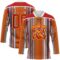 Custom Orange Red Blue Gold-White Stripe Hockey Lace Neck Jersey