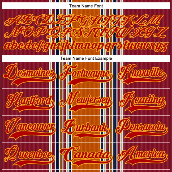 Custom Orange Red Blue Gold-White Stripe Hockey Lace Neck Jersey