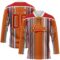 Custom Orange Red Blue Gold-White Stripe Hockey Lace Neck Jersey