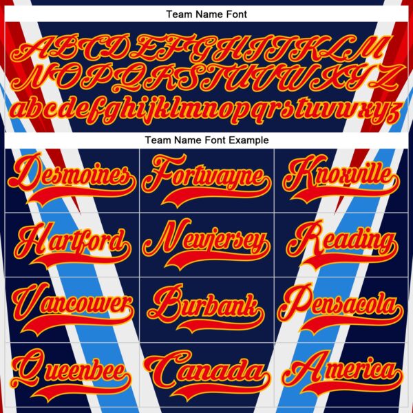 Custom Navy Fire Red Gold Blue-White Abstract Pattern Graphic Cyber Mecha E-sport Hockey Lace Neck Jersey