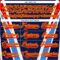 Custom Navy Fire Red Gold Blue-White Abstract Pattern Graphic Cyber Mecha E-sport Hockey Lace Neck Jersey