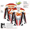 Custom White Red Yellow Black Gray-White Abstract Pattern Graphic Cyber Mecha E-sport Hockey Lace Neck Jersey