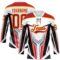Custom White Red Yellow Black Gray-White Abstract Pattern Graphic Cyber Mecha E-sport Hockey Lace Neck Jersey