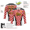 Custom White Black Red Yellow-White Abstract Pattern Graphic Cyber Mecha E-sport Hockey Lace Neck Jersey