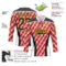 Custom White Black Red Yellow-White Abstract Pattern Graphic Cyber Mecha E-sport Hockey Lace Neck Jersey