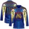 Custom Blue Navy Black Red-Yellow Abstract Pattern Graphic Cyber Mecha E-sport Hockey Lace Neck Jersey
