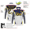 Custom White Black Navy Red-Yellow Abstract Pattern Graphic Cyber Mecha E-sport Hockey Lace Neck Jersey