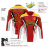Custom Red Black Yellow-White Abstract Pattern Graphic Cyber Mecha E-sport Hockey Lace Neck Jersey
