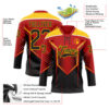Custom Red Black Yellow-White Abstract Pattern Graphic Cyber Mecha E-sport Hockey Lace Neck Jersey