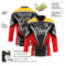 Custom Black Steel Gray Red Yellow-White Abstract Pattern Graphic Cyber Mecha E-sport Hockey Lace Neck Jersey