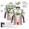 Custom White Green Red Black-Yellow Abstract Pattern Graphic Cyber Mecha E-sport Hockey Lace Neck Jersey