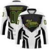 Custom White Green Black-Yellow Abstract Pattern Graphic Cyber Mecha E-sport Hockey Lace Neck Jersey