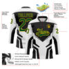 Custom White Green Black-Yellow Abstract Pattern Graphic Cyber Mecha E-sport Hockey Lace Neck Jersey