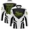 Custom White Green Black-Yellow Abstract Pattern Graphic Cyber Mecha E-sport Hockey Lace Neck Jersey