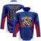 Custom Royal Brown Red Black Cream-White Abstract Pattern Graphic Cyber Mecha E-sport Hockey Lace Neck Jersey