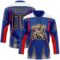 Custom Royal Brown Red Gray Black Cream-White Abstract Pattern Graphic Cyber Mecha E-sport Hockey Lace Neck Jersey