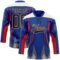 Custom Royal Brown Red Gray Black Cream-White Abstract Pattern Graphic Cyber Mecha E-sport Hockey Lace Neck Jersey