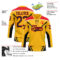 Custom Gold Black Fire Red Green-White Abstract Pattern Graphic Cyber Mecha E-sport Hockey Lace Neck Jersey