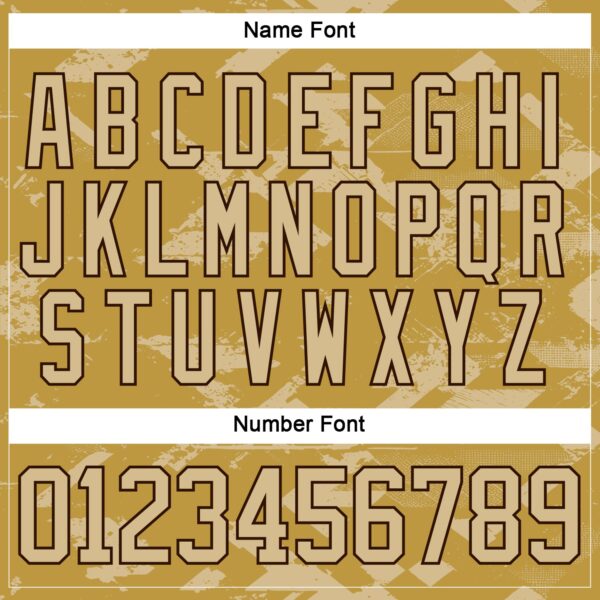 Custom Old Gold Vegas Gold Brown-Black Tribal Indigenous Grunge Splash Hockey Lace Neck Jersey