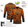 Custom Texas Orange Brown-Old Gold Tribal Indigenous Gradient Geometric Splash Hockey Lace Neck Jersey
