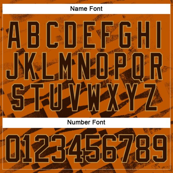 Custom Texas Orange Brown-Old Gold Tribal Indigenous Gradient Geometric Splash Hockey Lace Neck Jersey