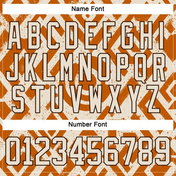 Custom Cream Texas Orange-Brown Tribal Indigenous Grunge Geometric Splash Hockey Lace Neck Jersey