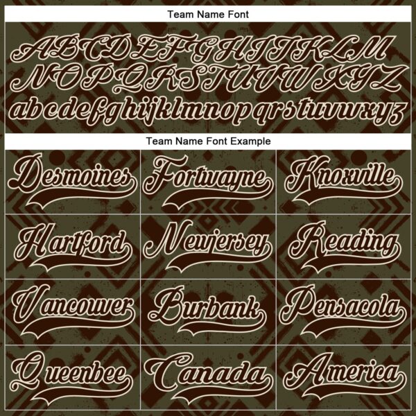 Custom Olive Brown-Cream Tribal Indigenous Grunge Geometric Splash Hockey Lace Neck Jersey