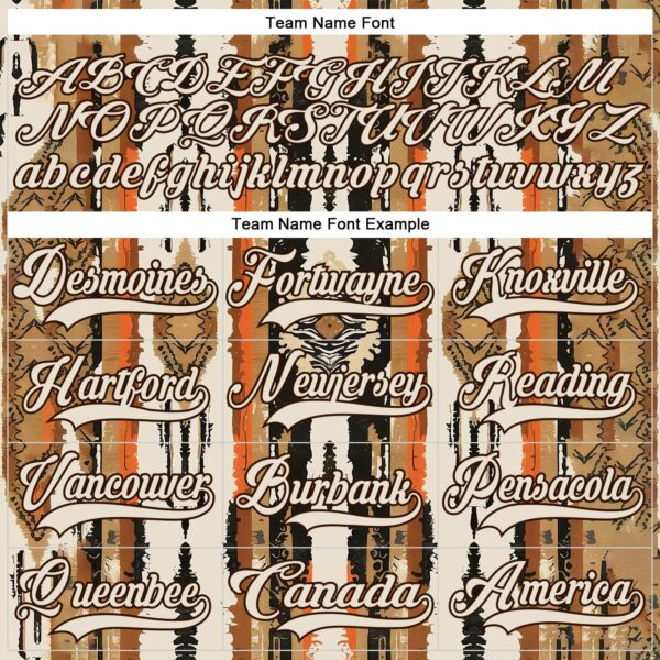 Custom Cream Brown Orange-Black Tribal Indigenous Grunge Splash Hockey Lace Neck Jersey