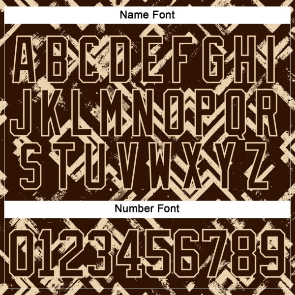 Custom Brown City Cream Tribal Indigenous Grunge Geometric Splash Hockey Lace Neck Jersey