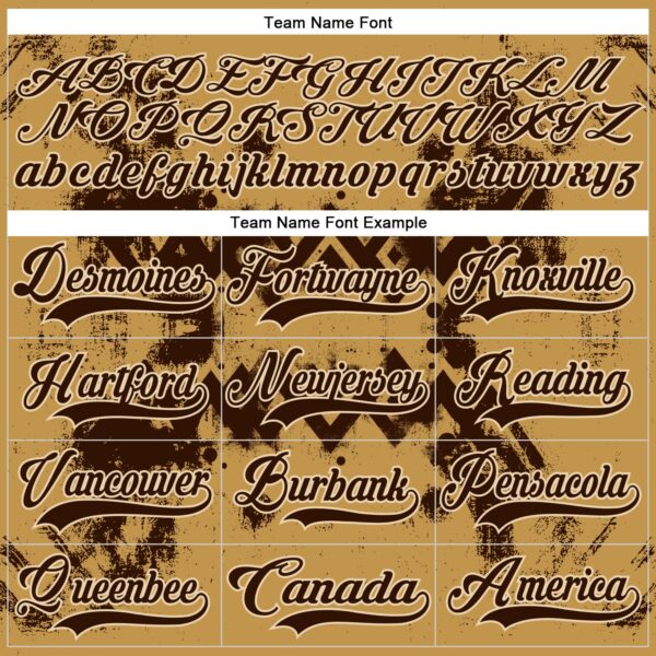 Custom Old Gold Brown-City Cream Tribal Indigenous Grunge Geometric Splash Hockey Lace Neck Jersey