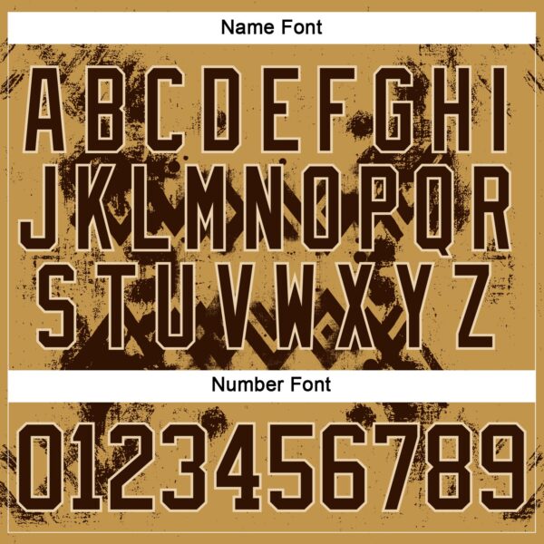 Custom Old Gold Brown-City Cream Tribal Indigenous Grunge Geometric Splash Hockey Lace Neck Jersey