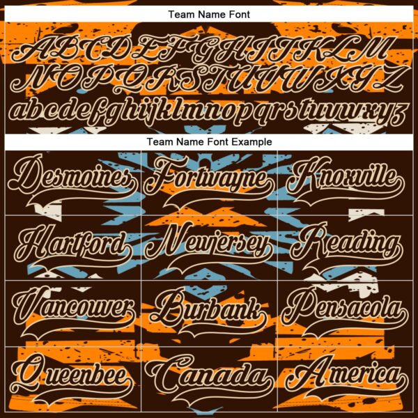 Custom Brown Bay Orange Blue-City Cream Tribal Indigenous Grunge Splash Hockey Lace Neck Jersey