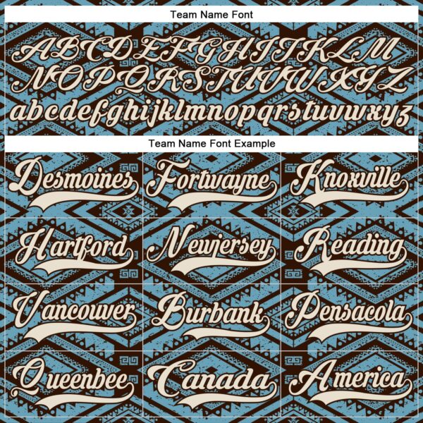Custom Shadow Blue Cream-Brown Tribal Indigenous Grunge Geometric Splash Hockey Lace Neck Jersey