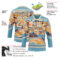 Custom Shadow Blue City Cream Brown-Orange Tribal Indigenous Grunge Splash Hockey Lace Neck Jersey