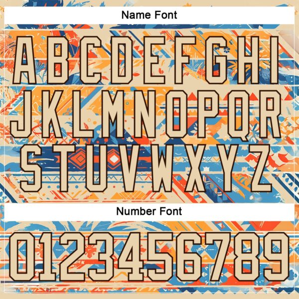 Custom Shadow Blue City Cream Brown-Orange Tribal Indigenous Grunge Splash Hockey Lace Neck Jersey