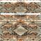Custom Brown City Cream Orange-Blue Tribal Indigenous Grunge Geometric Splash Hockey Lace Neck Jersey