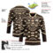 Custom Brown City Cream Tribal Indigenous Grunge Geometric Splash Hockey Lace Neck Jersey