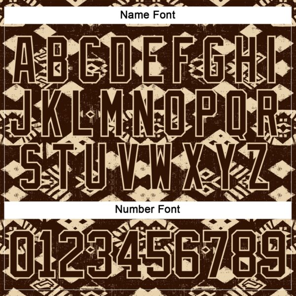 Custom Brown City Cream Tribal Indigenous Grunge Geometric Splash Hockey Lace Neck Jersey