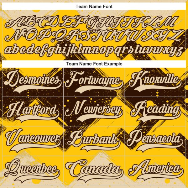 Custom Yellow City Cream-Brown Tribal Indigenous Grunge Geometric Splash Hockey Lace Neck Jersey