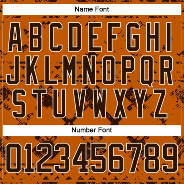 Custom Texas Orange Brown-Cream Tribal Indigenous Grunge Splash Hockey Lace Neck Jersey