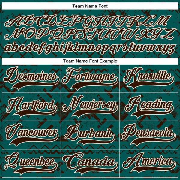 Custom Midnight Green Brown-Cream Tribal Indigenous Grunge Splash Hockey Lace Neck Jersey