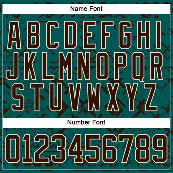 Custom Midnight Green Brown-Cream Tribal Indigenous Grunge Splash Hockey Lace Neck Jersey