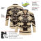 Custom City Cream Brown-Cream Tribal Indigenous Grunge Geometric Splash Hockey Lace Neck Jersey