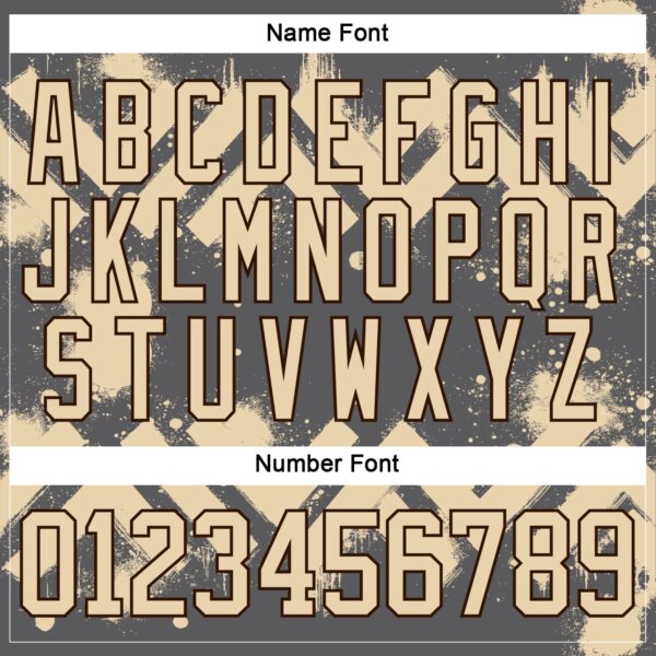 Custom Steel Gray City Cream-Brown Tribal Indigenous Grunge Geometric Splash Hockey Lace Neck Jersey